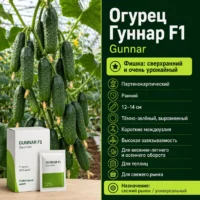 Огурцы Гуннар F1 ранний (не бочкуются, ровные плоды)