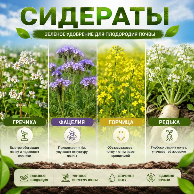семена горчицы гречиха фацелия